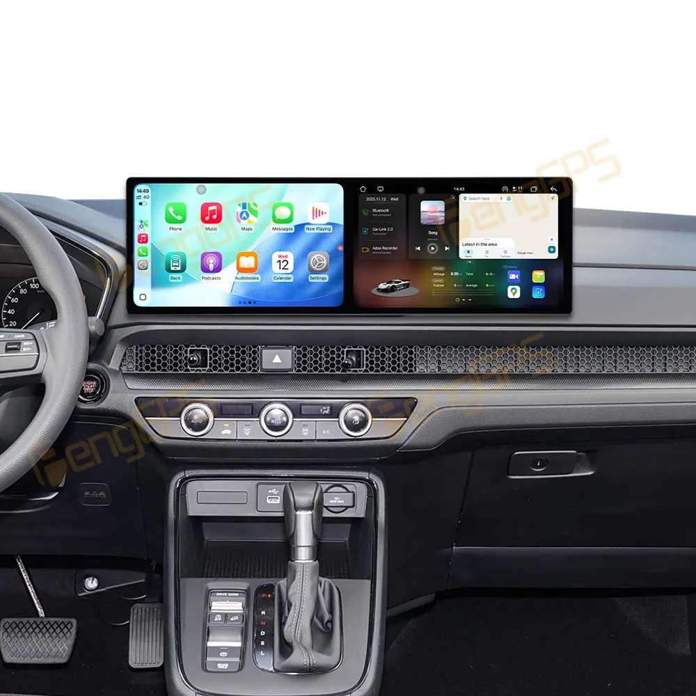 

10,1-дюймовый двойной экран Android для Honda CR-V 2017-2022, автомобильная приборная панель CarPlay, мультимедийная GPS-навигация, видеорадио, головное устройство 4G