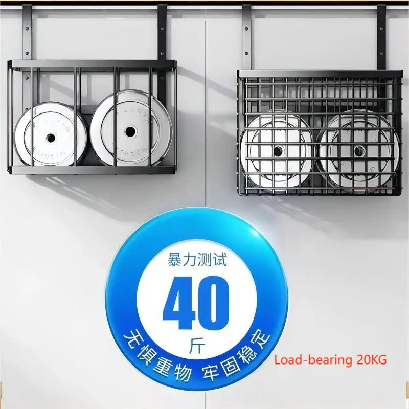 

Metal Storage Rack No Punching Required Wall-mounted Cabinet Door Hanging Baskets Multi-purpose Removable Kitchen Accessories