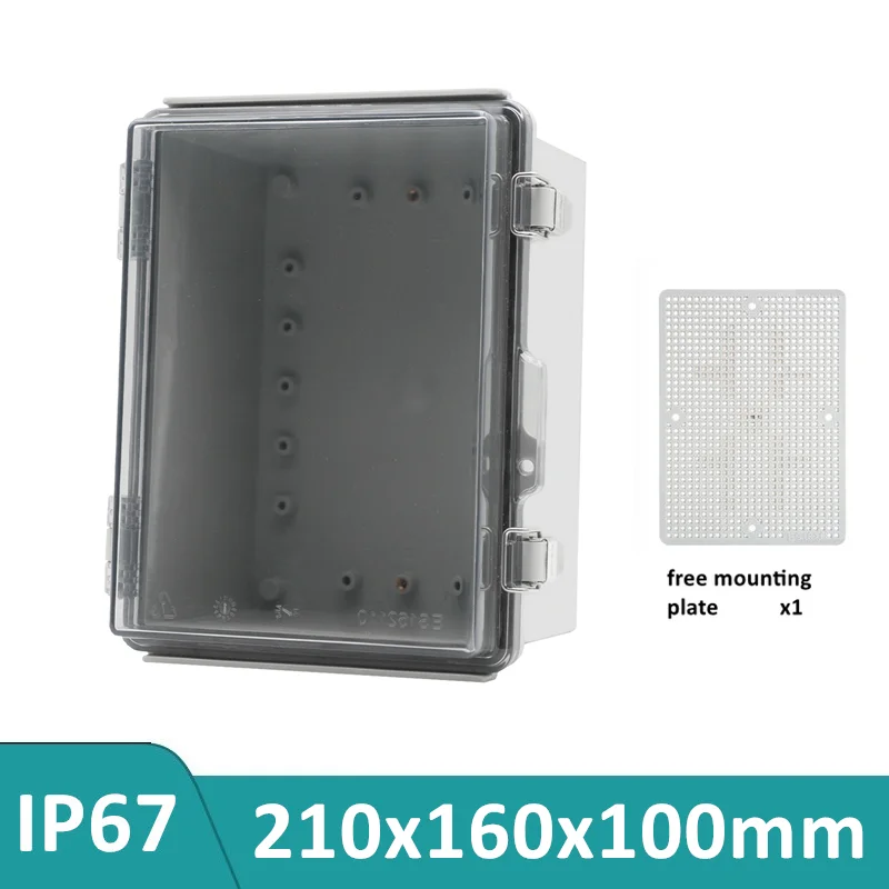 210x160x100mm ABS Plastic Electric Juction Box For Electronic Circuits Waterproof Dustproof Terminal Block Transparent Case