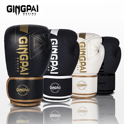 Imagen 2 del producto Guantes de boxeo de cuero PU para adultos, equipo de entrenamiento profesional, Muay Thai MMA, Kickboxing, saco de arena, 6/8/10/12/14oz