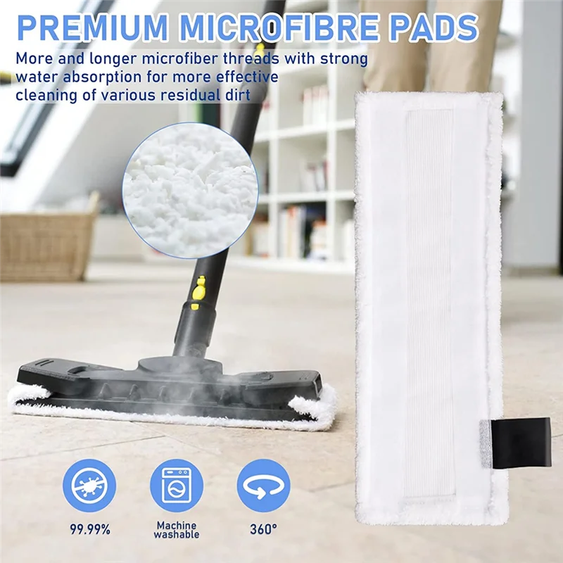 A39M 12 Piece Microfibre Cloth Set, Accessory Compatible For Karcher Steam Cleaner Easyfix SC2 SC3 SC4 SC5