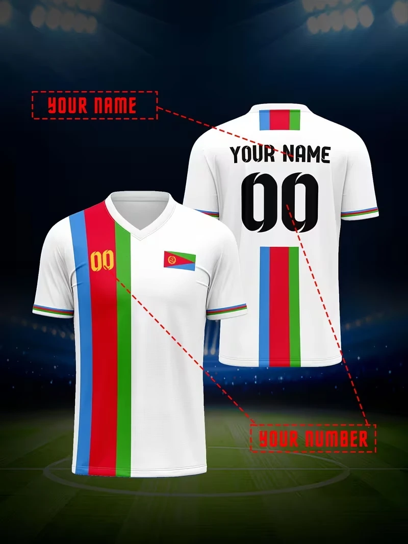 Maillot De Football érythrée t-shirts 2026 mode à manches courtes Camisa thaïlande 1.1 fois De Futebol t-shirt décontracté hommes t-shirts De sport
