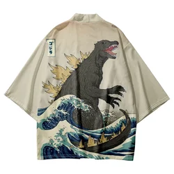 Unisex Japan Style Fashion Kimono Japanese Cartoon Printed Beach Women Cardigan Yukata Traditional Men Cosplay Asian Clothing