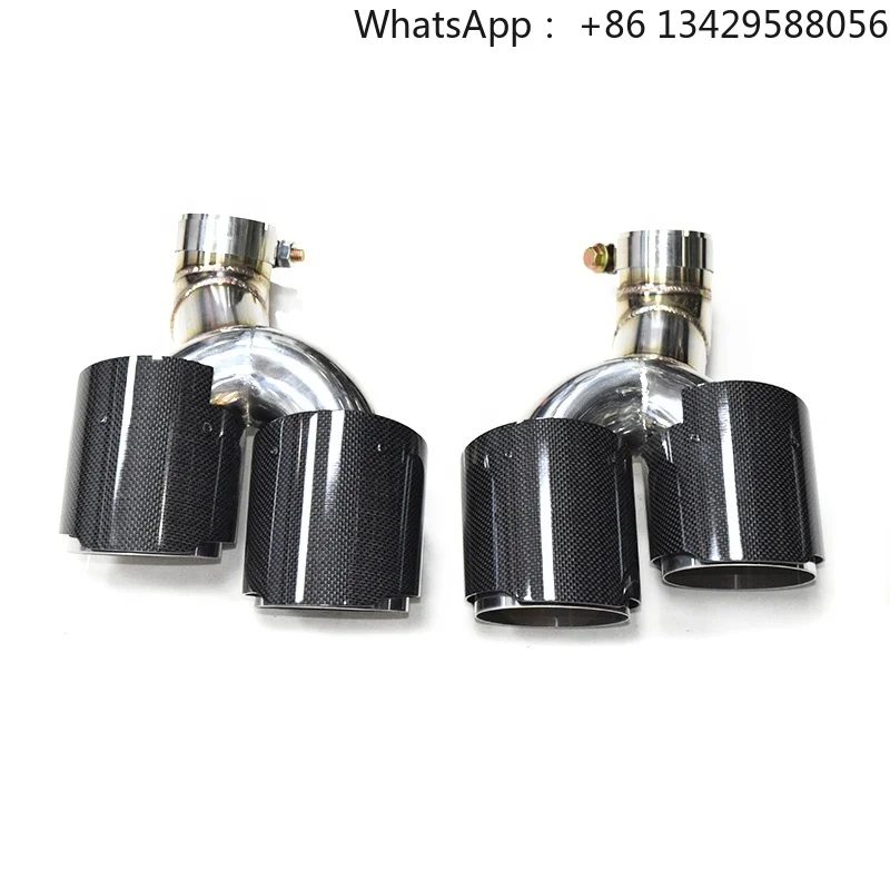 

SYPES Car Exhaust Pipes for audi A6 A7 C8 Performance Stainless Steel Carbon Fiber Quad Exhaust Tips Exhaust System Muffler Tips