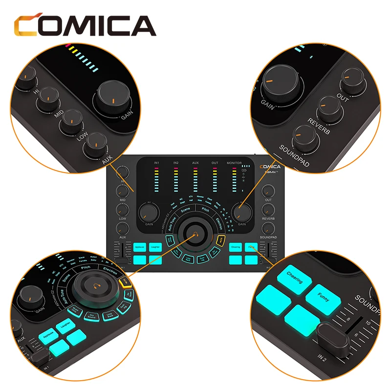 Comica C2 Sound Card Feature-packed Audio Interface for Recording/Podcasting/Streaming for Guitarist/Vocalist/Podcast Microphone