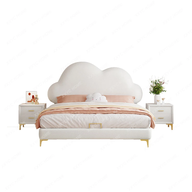 Children's Bed Girl Princess Bed Bedroom Boy Single Bed 1 M 5 Small Apartment Solid Wood Storage Leather Bed