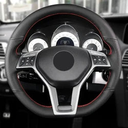 Cubierta trenzada a mano para volante de coche, embellecedor de cuero protector para Mercedes Benz A45 AMG W176 C63 W204 CLA C117 CLS s-model 2011-2016