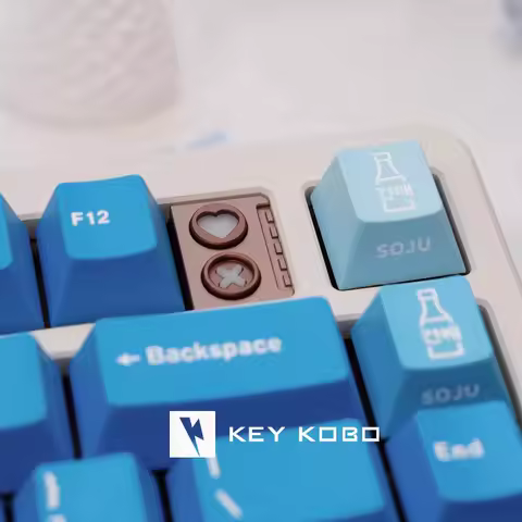 Keykobo SOJU Blue KKb Keycaps Two-color Injection Molded ABS Custom Point Artisan Key Caps Mechanical Keyboard Accessories Gift