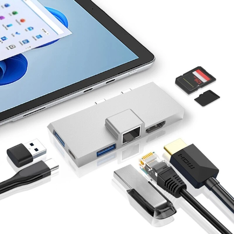 A+for Your Workspace with Surface X/8/9 Docking Station USB-C, HDMI, 7