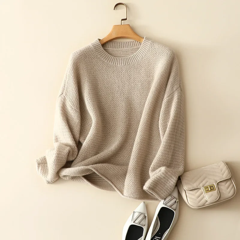 high quality 100% cashmere sweater knitted feamle fashion winter pullovers oversized thick softness knitwear