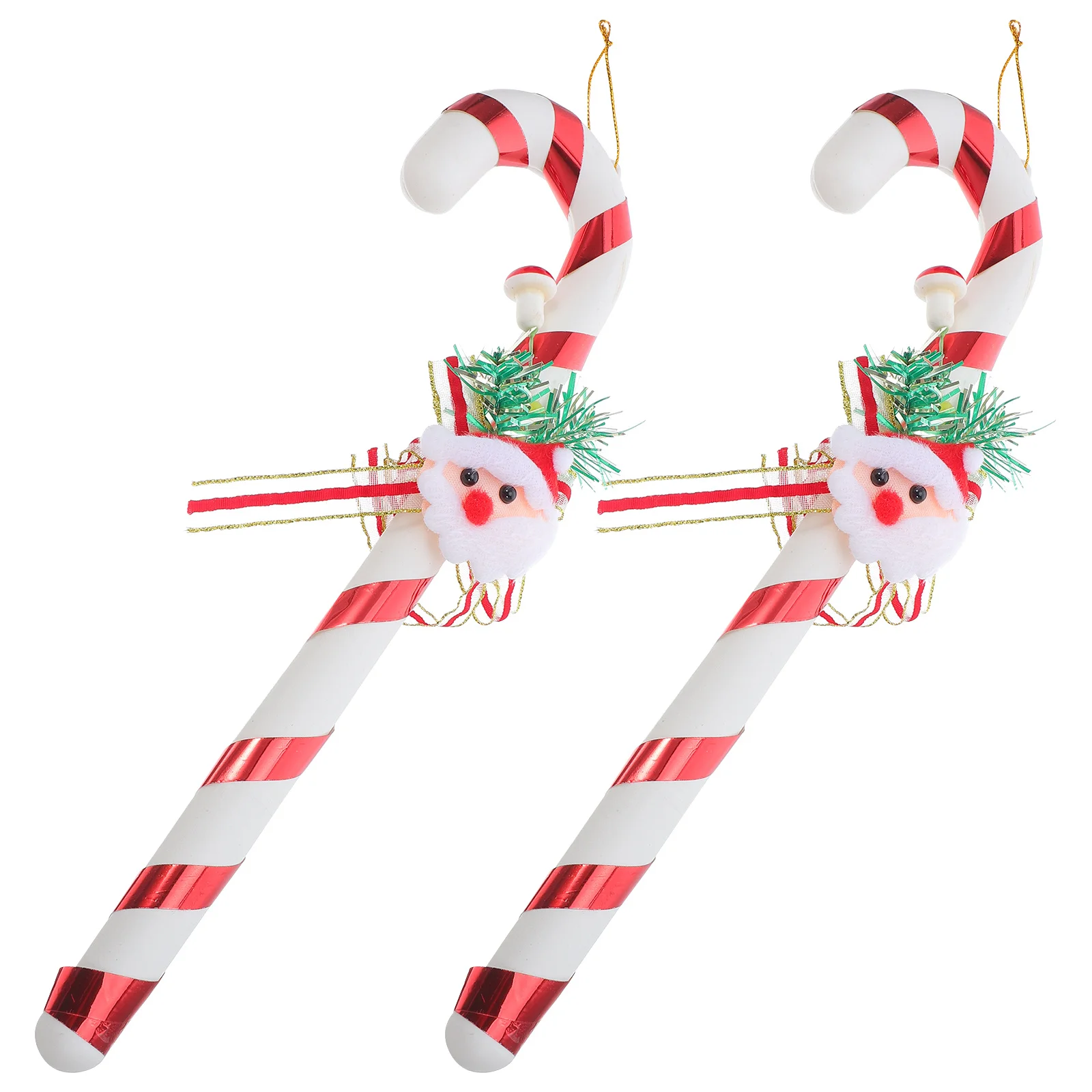 

2Pcs Xmas Candy Cane Tree Ornaments Twisted Plastic Crutch 30cm Christmas Hanging Decorations Holiday Party Supplies
