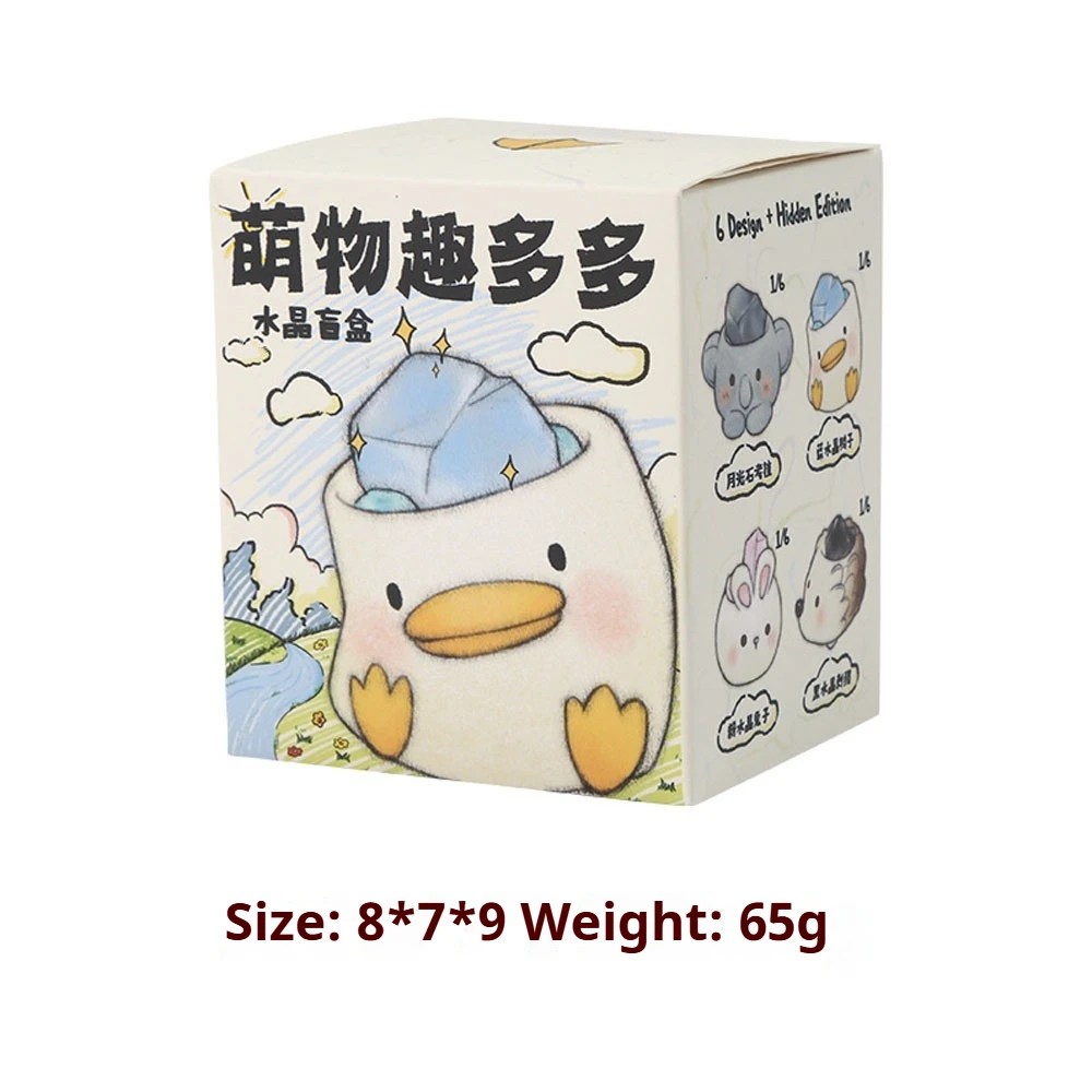 Cute Treasures Galore Blind Box - Natural Crystal Rough Doll Ornament, Good Luck Surprise Gift for Positivity & Daily Joy