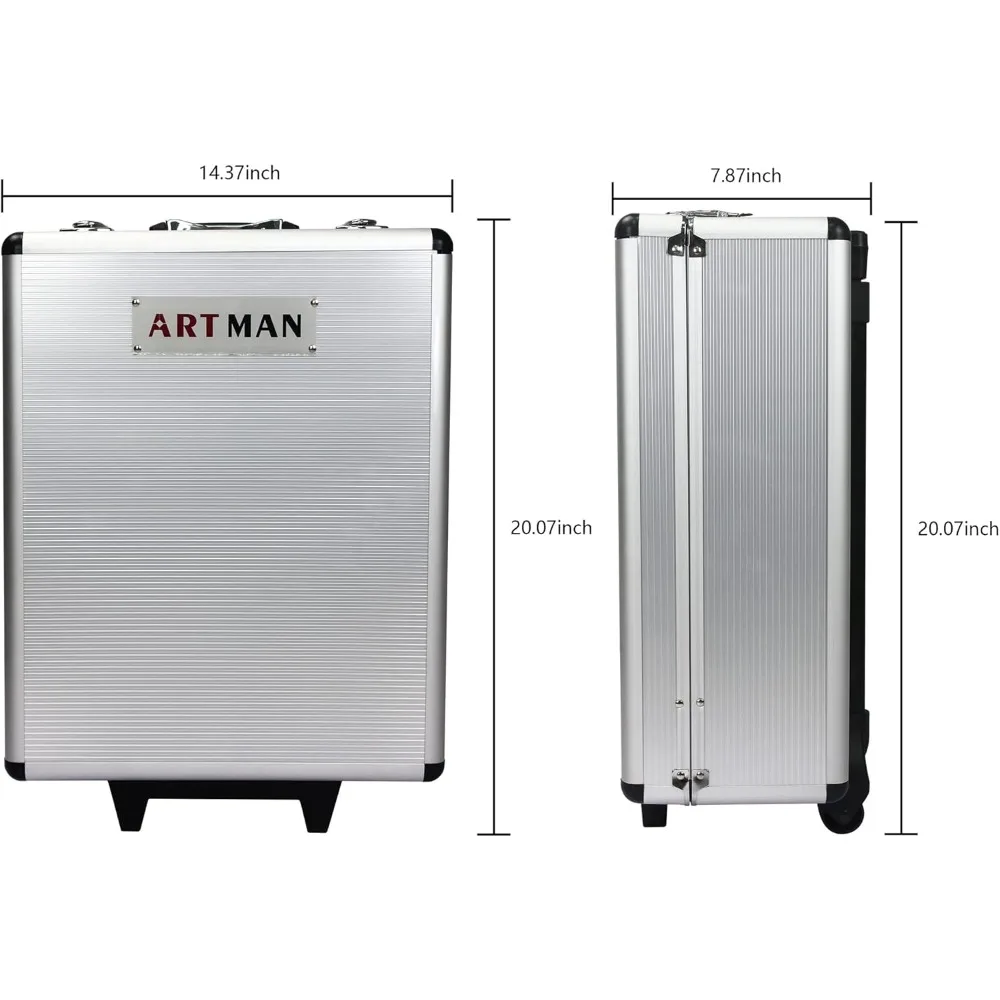 889 Pcs Aluminum Trolley Case Tool Set with Wheels, Four-Layer Tool Kit with Rolling Tool Box, Portable Toolbox Storage