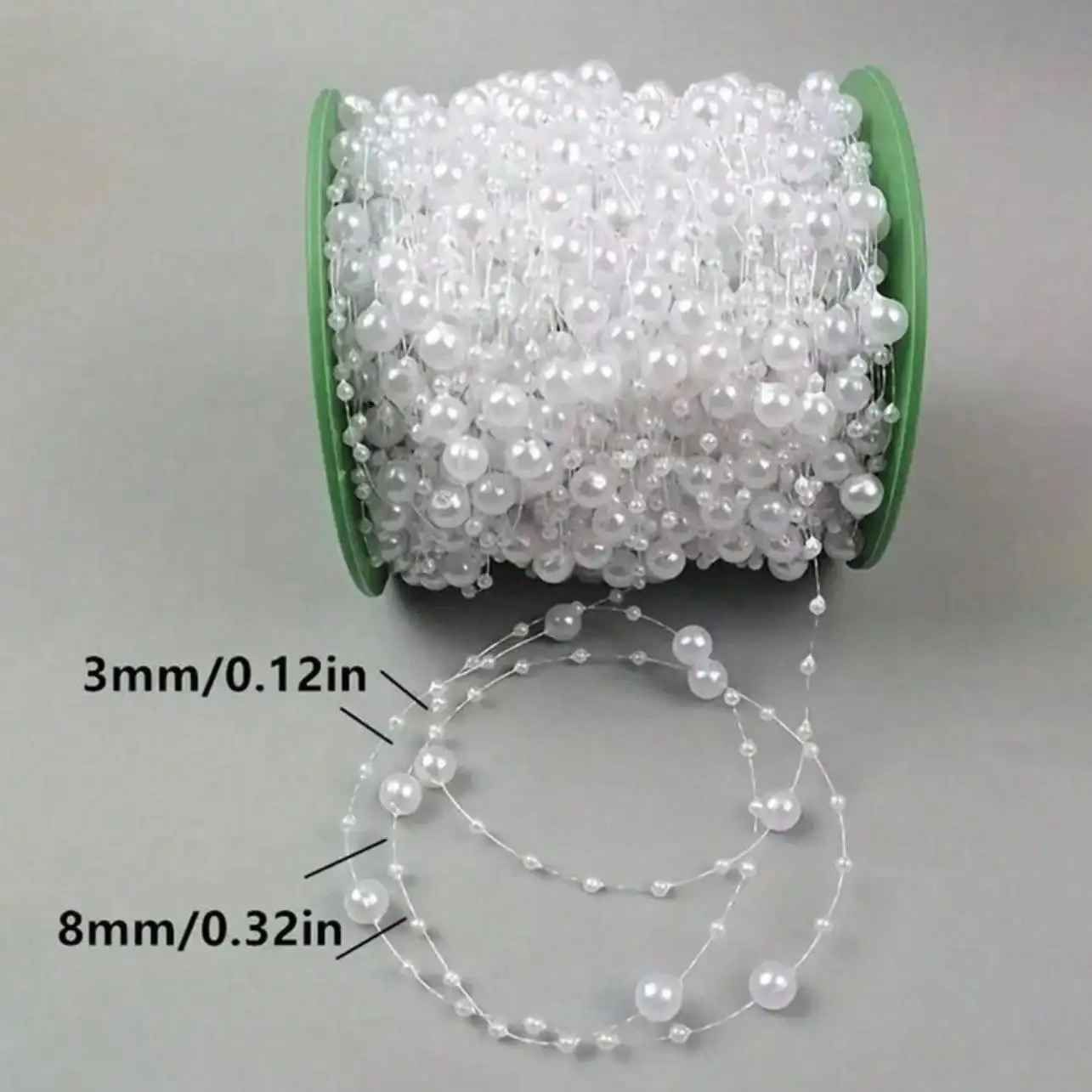 1roll 5m/30m White Artificial Pearls Chain String DIY Bouquet  Bridal Hair Accessories Wedding Party Decoration Supply