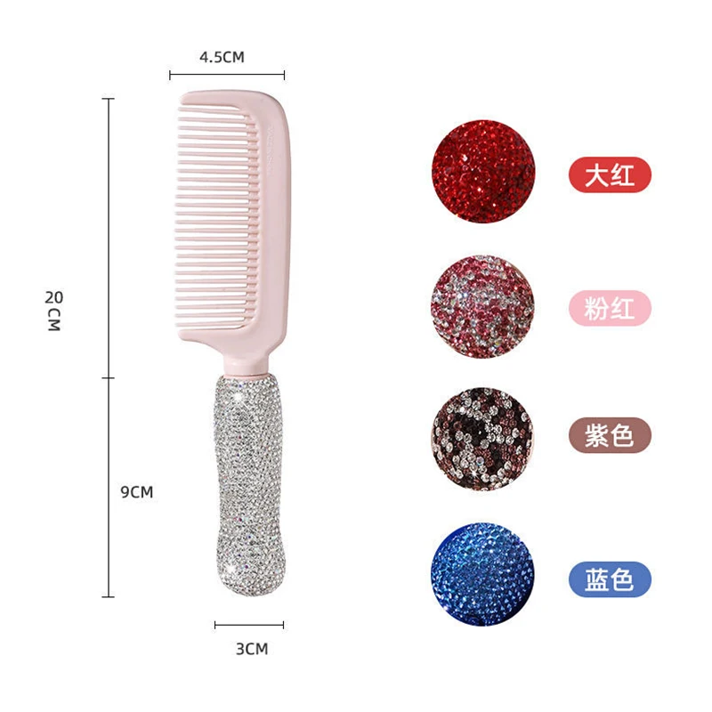 Sparkling Diamond Comb Makeup Hair styling Beauty Tools Portable Travel Massage Hair Comb Bathroom Accessories Bling Mirror