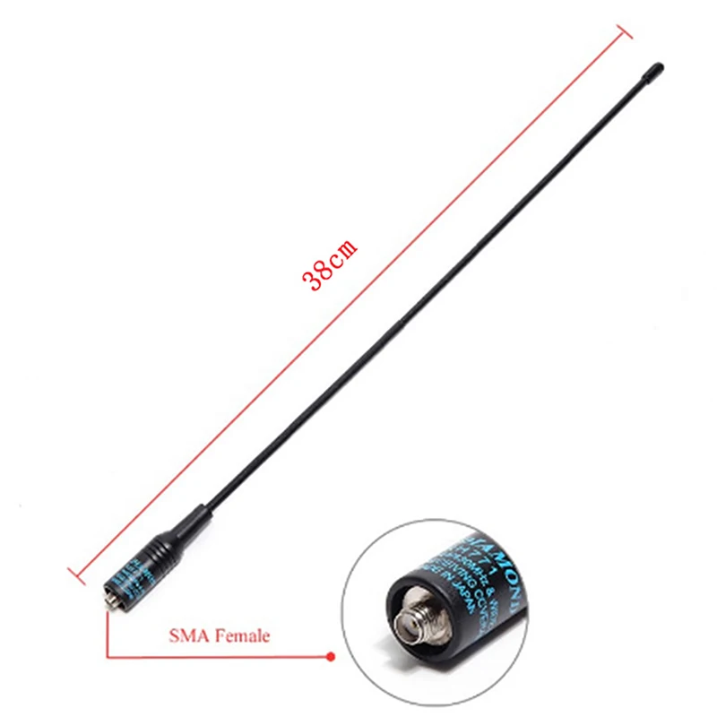 Nueva Antena Flexible de Banda Ancha Dual NA-771 SMA Hembra SMA-F VHF/UHF 144/430MHz para Radio Bidireccional BAOFENG UV-5R BF-888S UV-82 Etc.