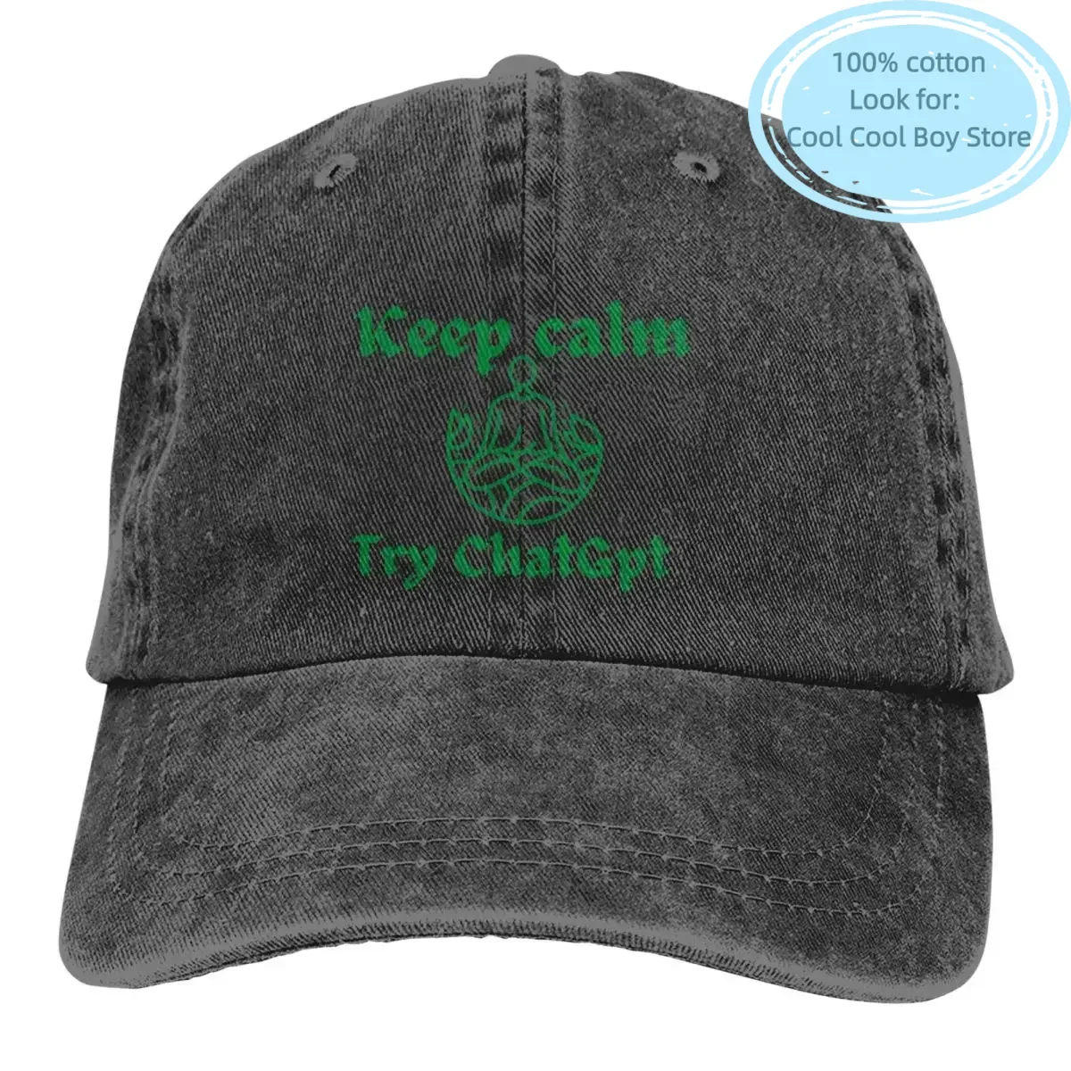 Washed Men's Baseball Cap Keep Calm Yoga Trucker Snapback Cowboy Caps Dad Hat ChatGPT Golf Hats