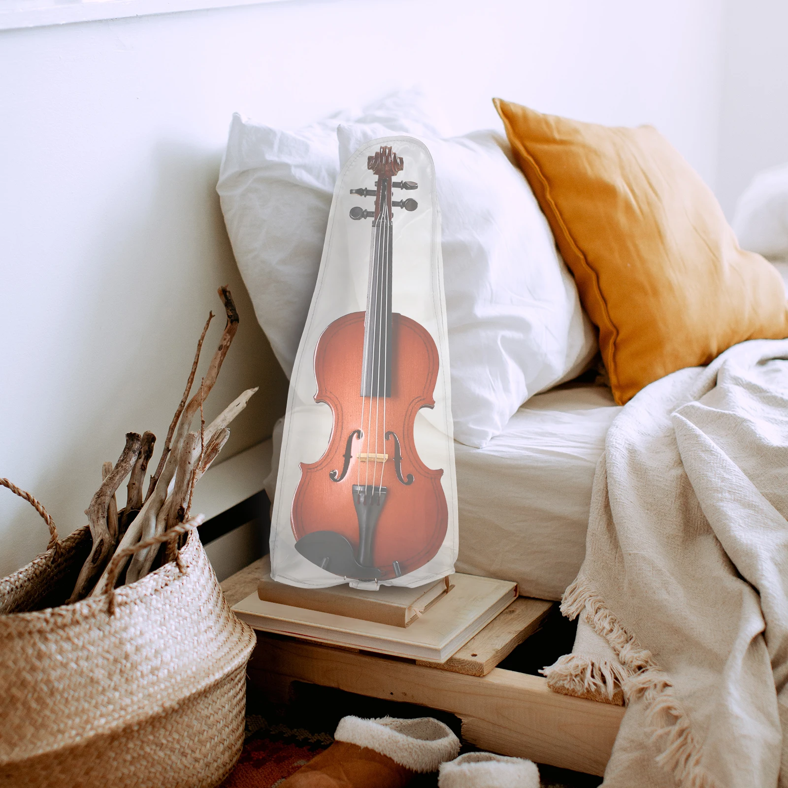 

Violin Dust Cover for Stylish Useful -proof Protective Supple Decorative Musical Instrument