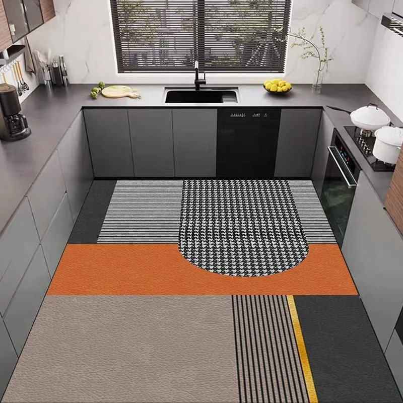 

Kitchen Floor Mat Waterproof Oil-proof Balcony Rugs Dirt-resistant Anti-slip Easy Care Carpet Entrance Bathroom Foot Mats Tapis