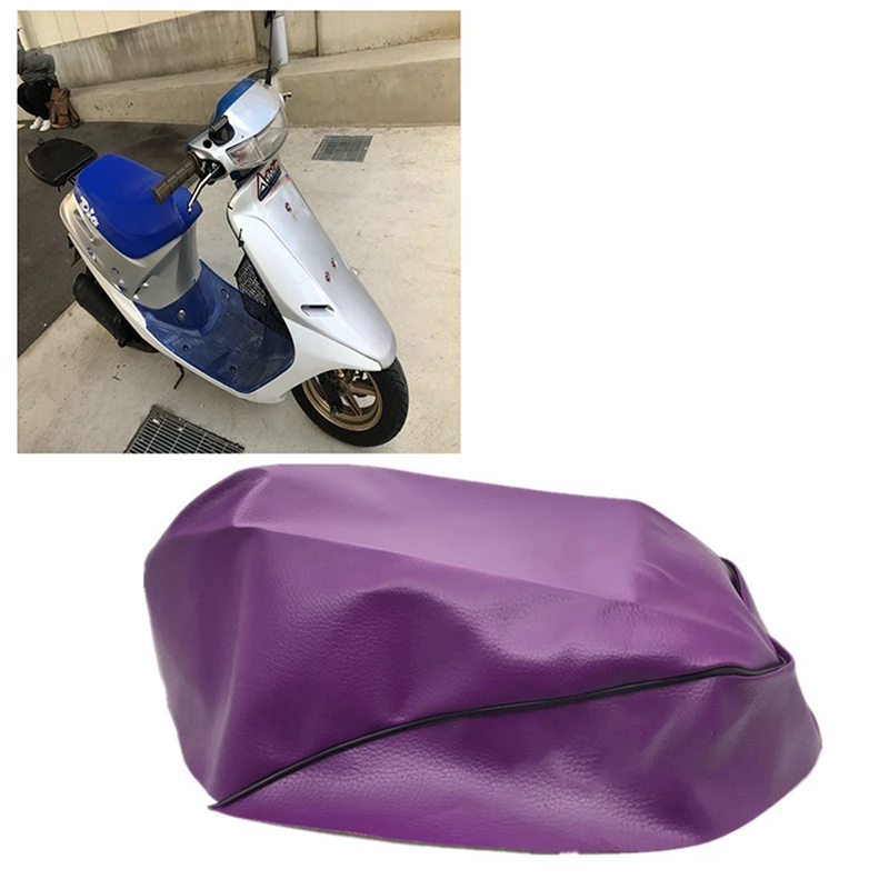 2 Pcs Motorcycle Seat Cover Imitation Leatherseat Cover For HONDA DIO AF27/AF28 Motorcycle Modification,White & Purple