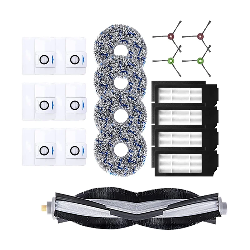 Acessórios para Ecovacs X1, Robô De Vácuo, Peças De Reposição, Escova Principal Do Rolo, Filtro De Escova Lateral, Mop Pads, Saco De Pó, Turbo