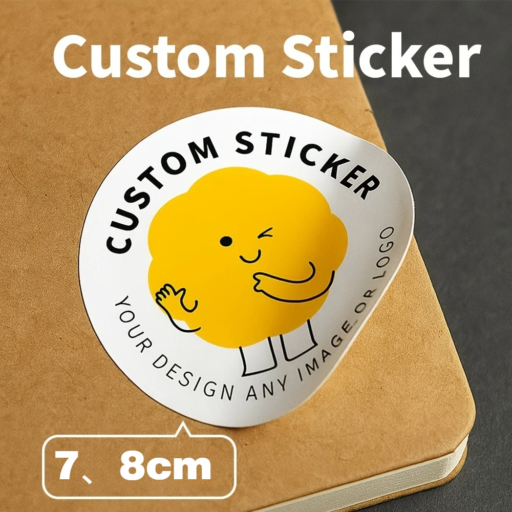 1000Pcs Custom Round Stickers 7-8cm Self Adhesive DIY Logo Stickers For Journal Decor Cup Packaging Small Business Branding