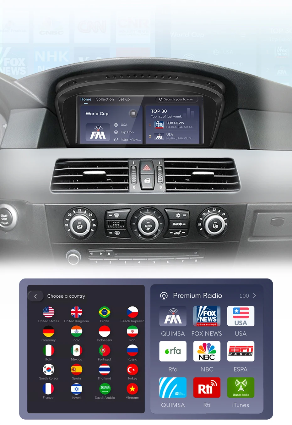 Junsun Carplay für Apple Autoradio Multimedia für BMW 5er E60 E61 E63 E64 für BMW 3er E90 E91 E92 E93 Android Auto – Detail 12