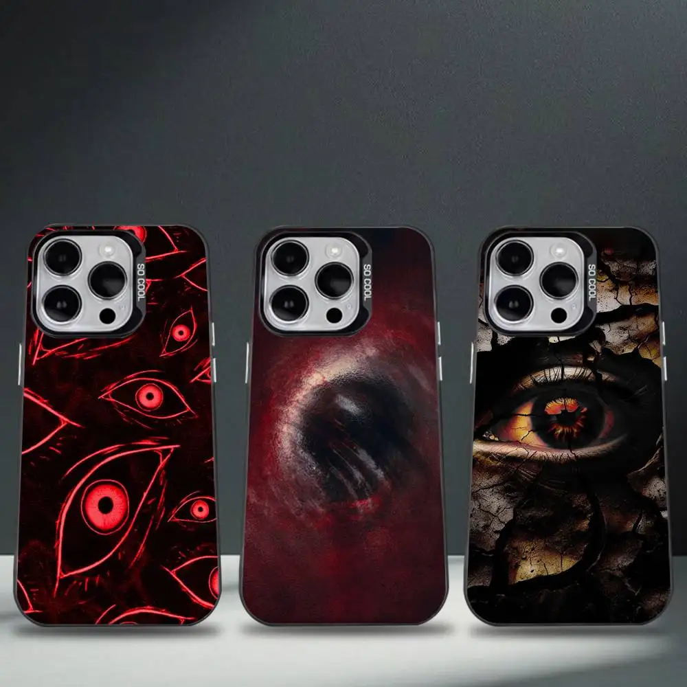 

Spooky Scary Red Eye Phone Case For iPhone 16,15,14,13,12,11,8,7,Pro,Max,Plus,Mini,XS,SE Anti Fall Black Matte Hard