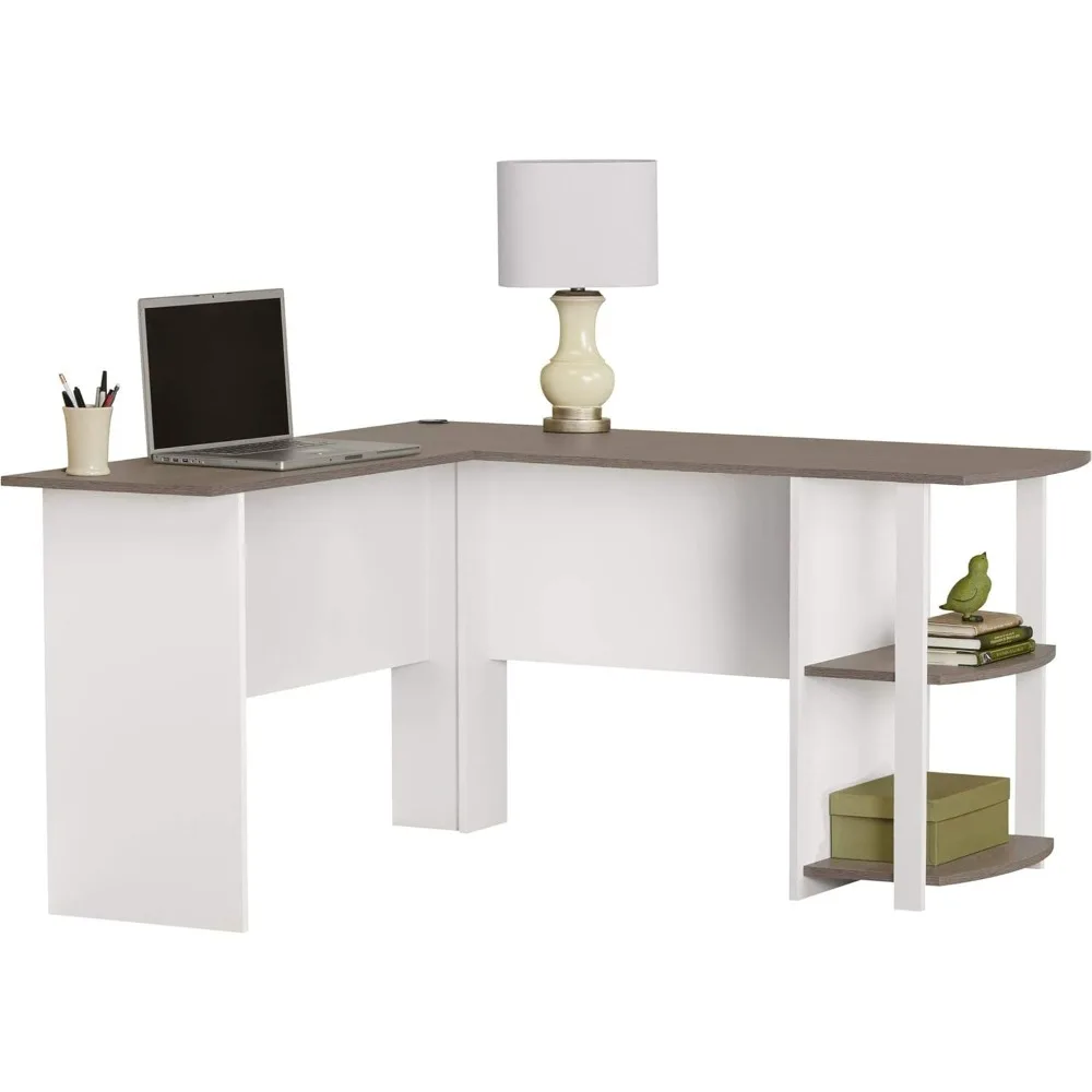 

Dakota L-Desk with Bookshelves, White