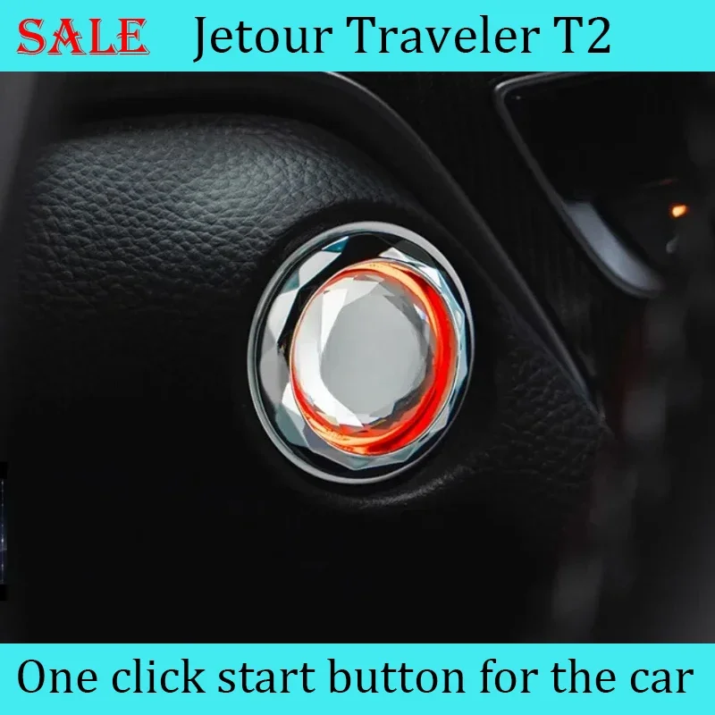 Fit for JETOUR Traveler T2 2023-2025 Automobile One Click Start Crystal Button Decorative Stickers Automobile Interior Parts