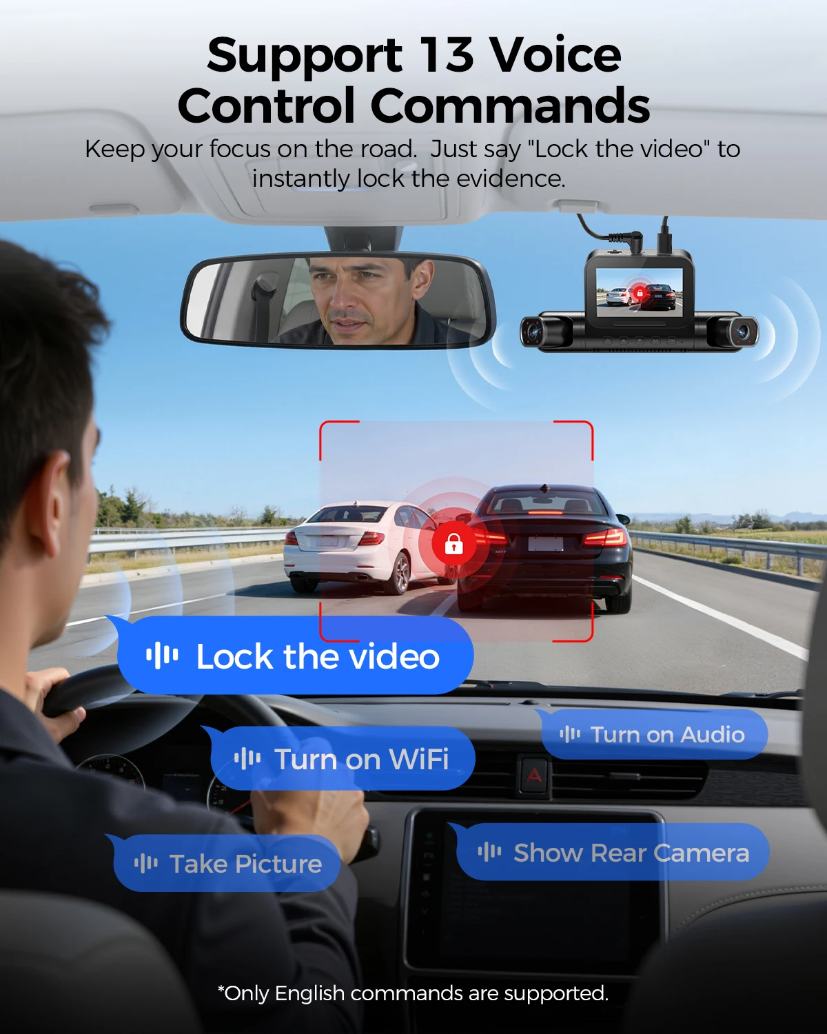 AZDOME M660 Car DVR 4 Channel 360° Dash Cam Front Rear Inside Car