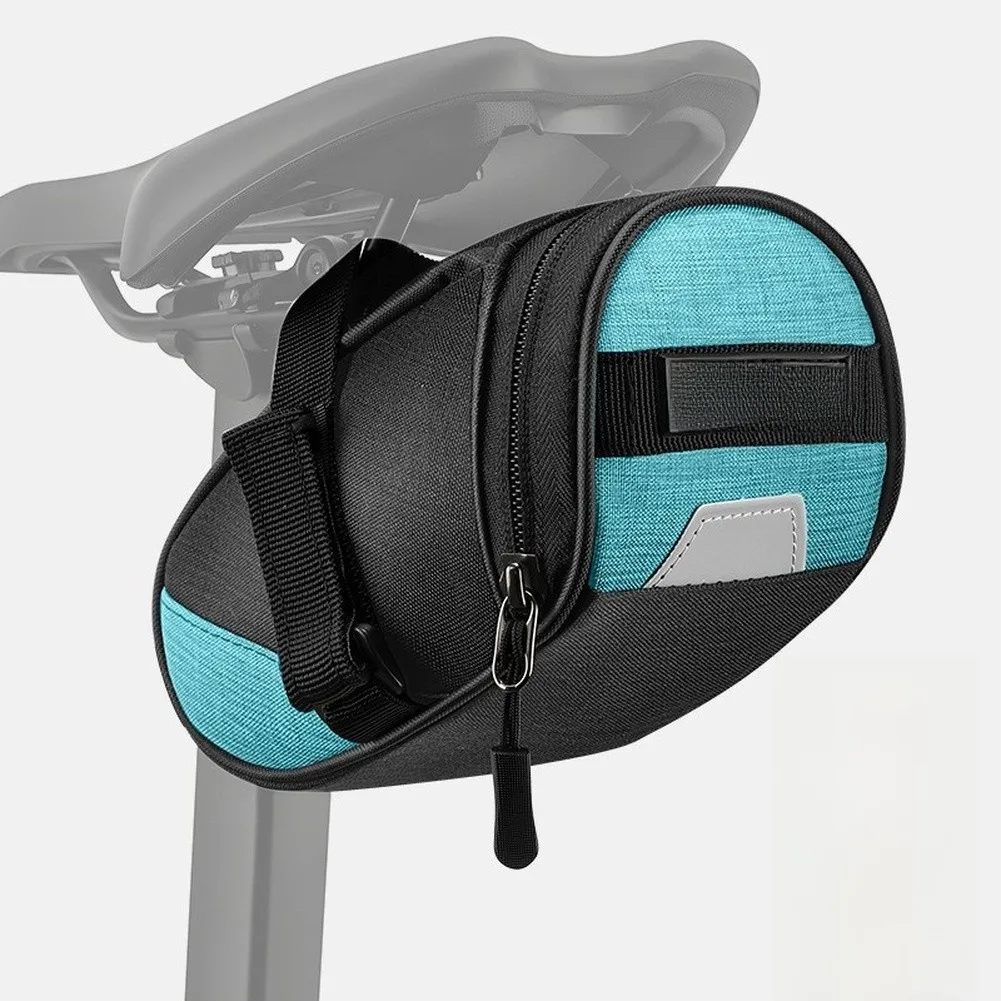 Bicycle Rear Bag Designed for MTB and for Road Bike Saddles with Secure 3-Point Fixation and Tail Light Accommodation