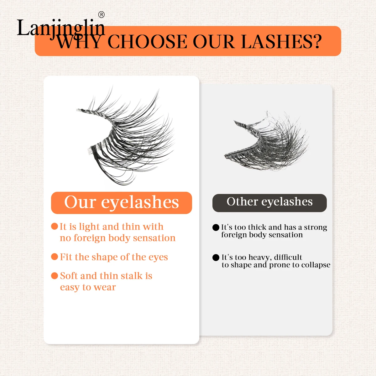 Lanjinglin 7 paia ciglia finte lunghe naturali mezze ciglia morbide soffici ciglia di visone 3D ciglia all'ingrosso ciglia spesse cils