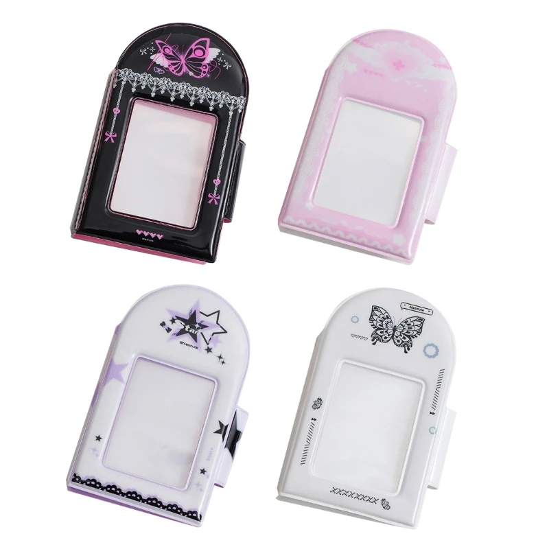 2025 New 3 Inch Mini Photo Album Hollow Kpop Photo Card Holder Kpop Photocard Binders 20 Sheets 40-Pockets Small Photo Card Book