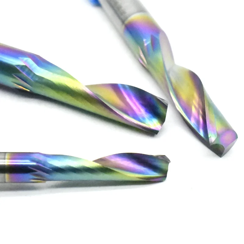 1pc Tungsten Carbide DLC Coating Single Flute End Mill  3.175 4 6 6.35mm 1F Spiral Router Bit CNC Milling Cutter for Aluminium