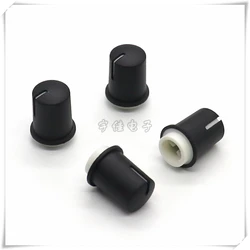 10PCS 12*16.5MM Rubber Half Shaft Potentiometer Motor Panel Volume Adjustment Plastic Knob Cap 180 And 270 Degrees Hole 6MM