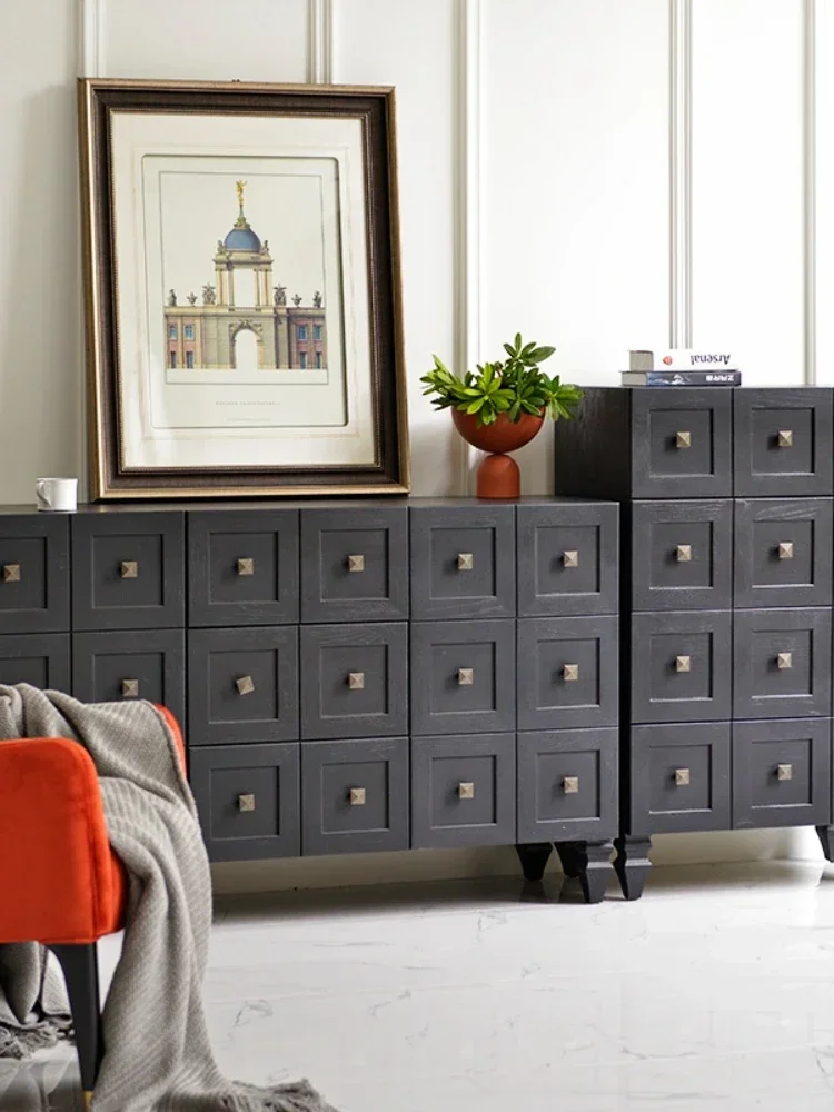 Retro Entrance Cabinet French Creative Locker Nordic Black Storage Cabinet