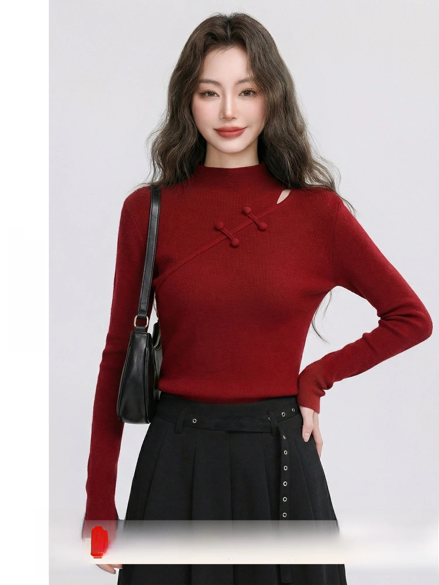 

Red New Year Knitted Sweater Women's Faionable Chinese Sle Spring New Design Sensation Slim Fit Long Sve Crew Ne