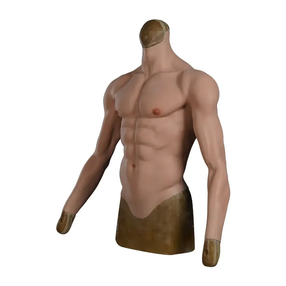 Silicone Muscle Suit with Arms Realistic Male Chest Vest Artificial Simulation Skin Crossdresser Cosplay Crossdressing Clothes