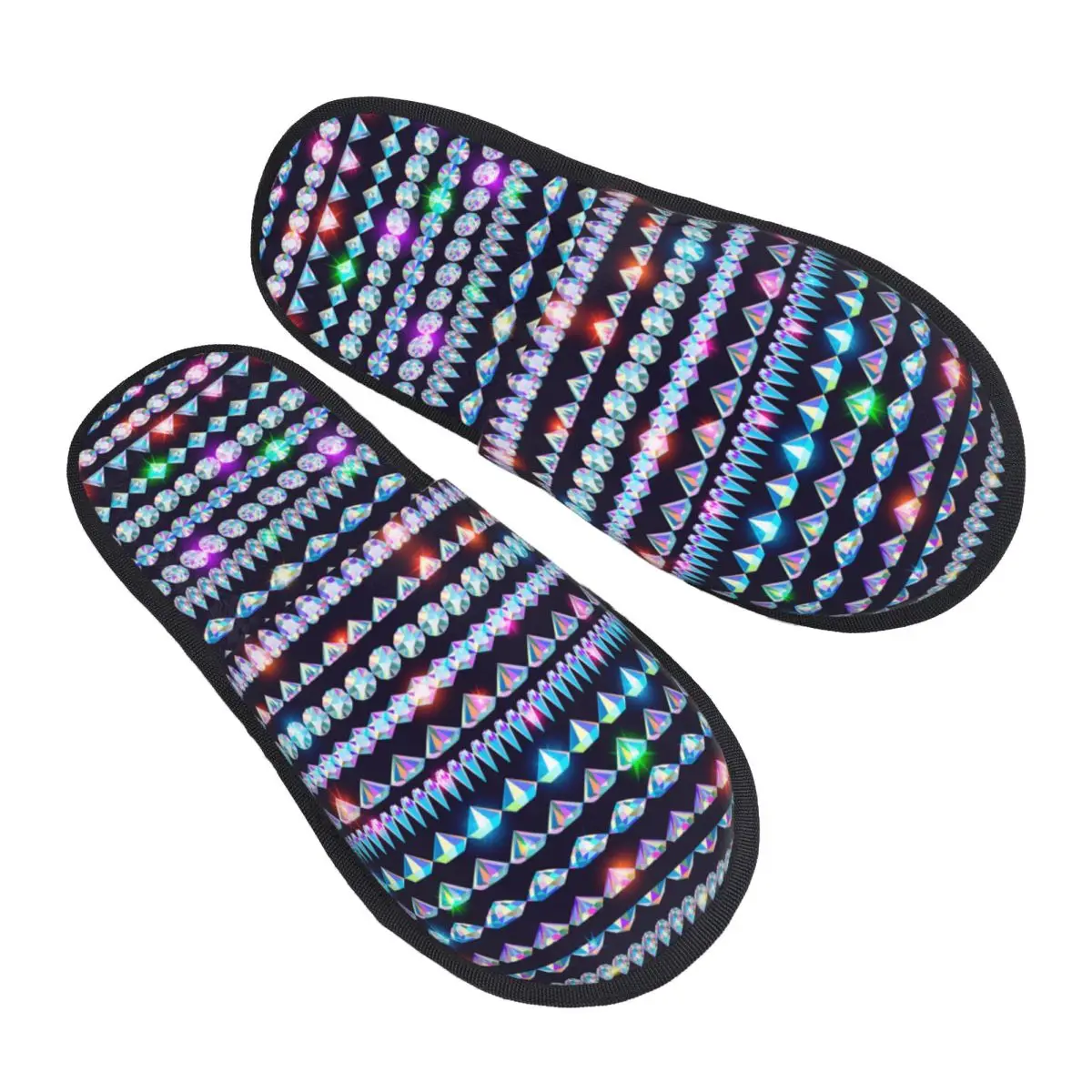 Custom Fashion Luxury Rhinestones Soft Memory Foam House Slippers Women Jewelry Diamonds Comfy Warm Anti-Skid Slipper