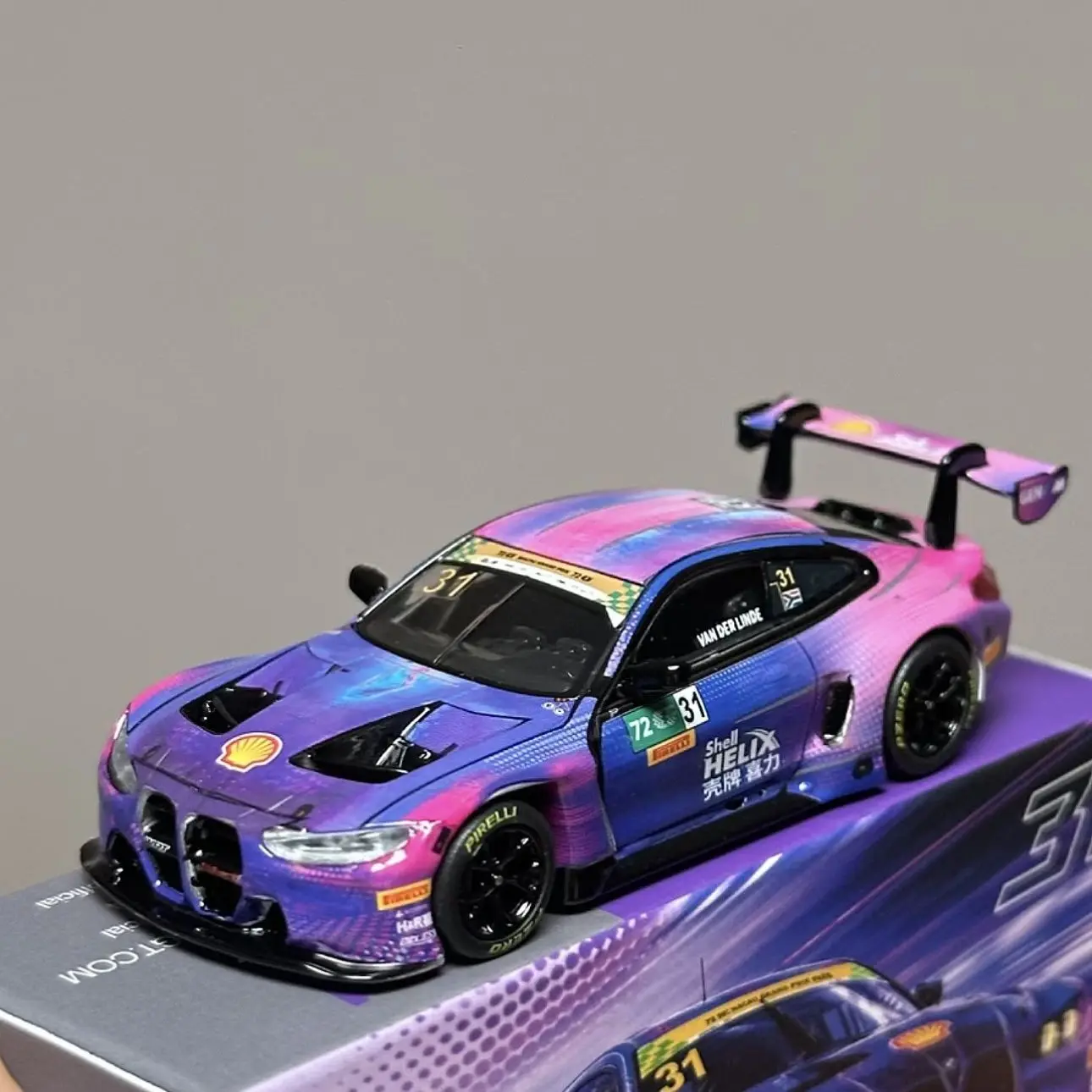 modele-de-voiture-en-alliage-statique-bmw-m4-gt3-echelle-1-64-peinture-de-course-jouet-de-collection-vehicule-d'exposition-cadeau-pour-garcons