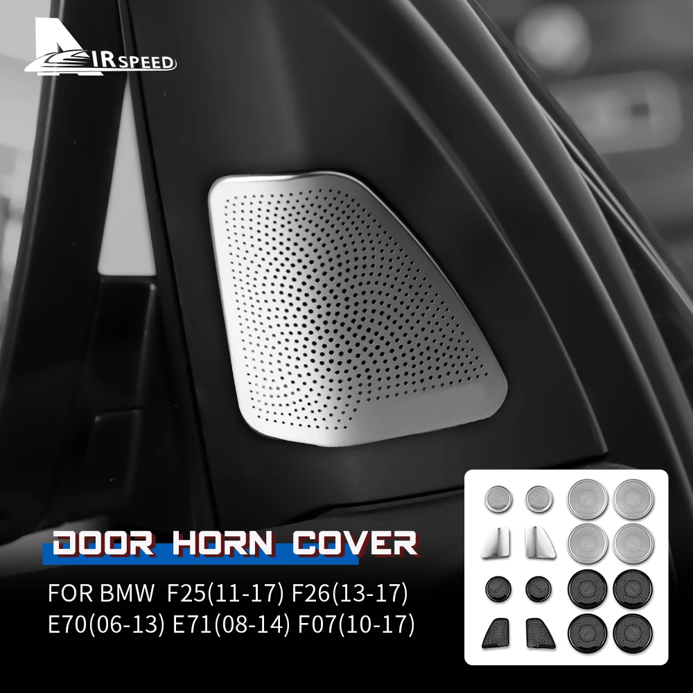 

Car Door Speaker Sticker Cover For BMW X5 E70 X6 E71 F07 F25 F26 Stainless Steel Loudspeaker Sound Pad Horn Auto Accessories