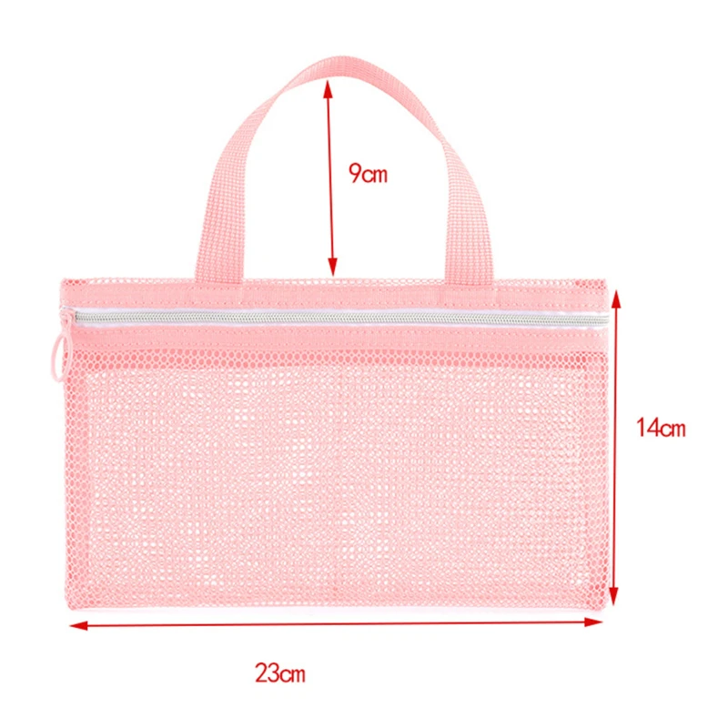 Double Zip Mesh Cosmetic Bag Portable Toiletry Beauty Storage Case Large Capacity Bath Wash Bag Double Zippe Beach Bag