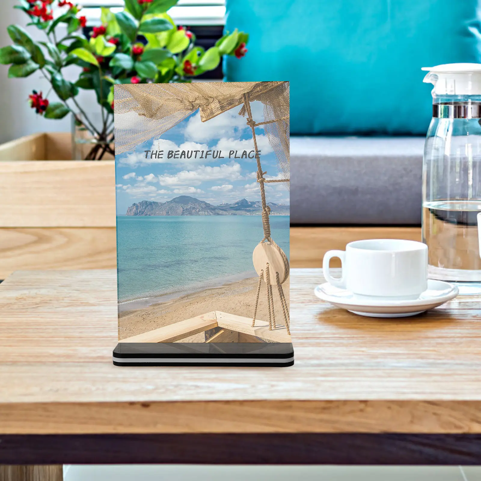 Clear Acrylic Sign Holder Display Stand for Menu, Price Tag & Poster – Lightweight, Smooth Edges, Safe Touch