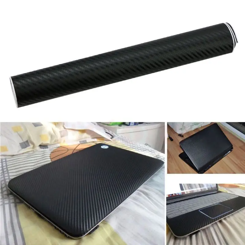 Y1UB Schwarz Auto Vinyl Aufkleber 3D Carbon Faser Film Auto Wrapping Folie Laptop