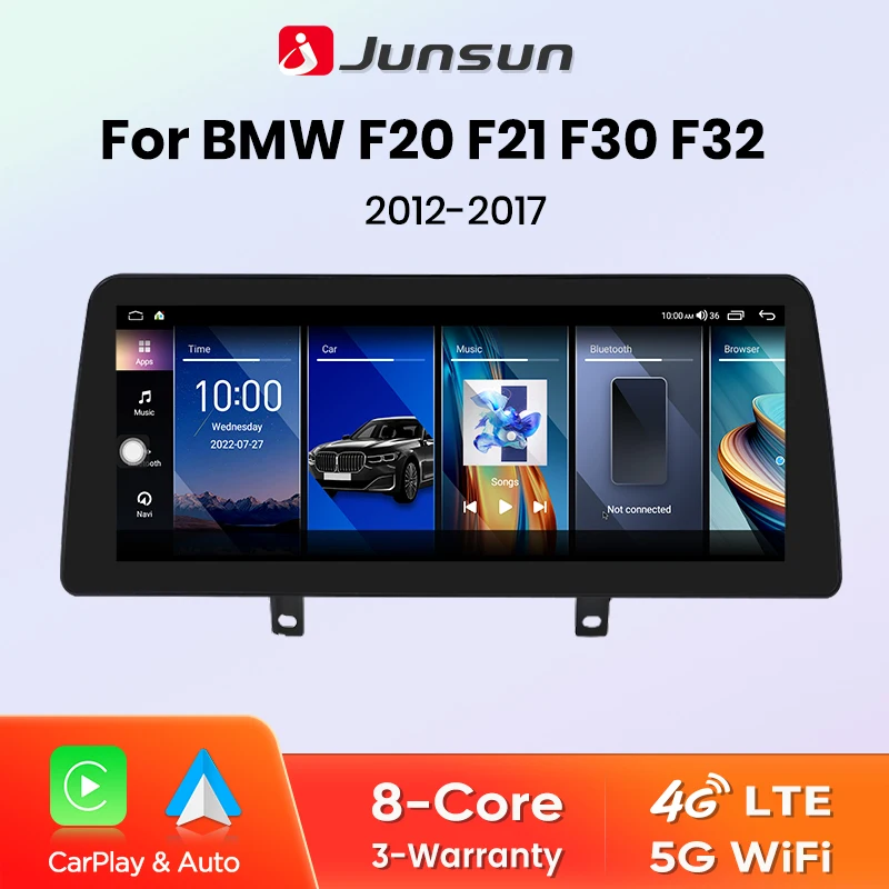 Junsun Kabelloses CarPlay und Android Auto Autoradio für BMW F20 F21 F22 F30 F31 F32 F33 F34 F36 2012-2017 Intelligentes System Stereo