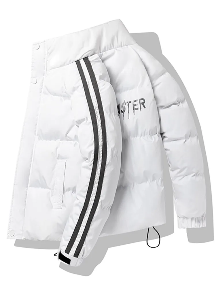 

Trendy Cotton Jaet Men's Winter New ort Thiened Stand Collar Bread Sle Coat Warmth Youth Dync Sle Casual Wear