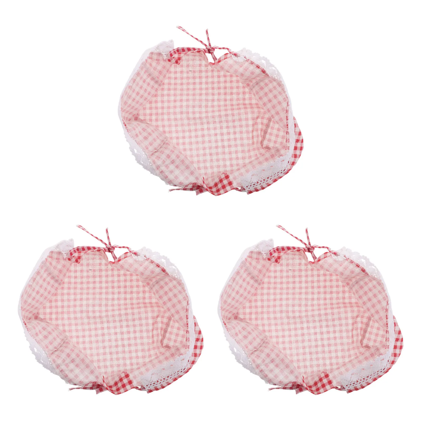 3Pcs Decorative Basket Cloth Liner Rattan Wicker Basket Replacement Insert for Kitchen Picnic Storage Bread Fruit Organizing