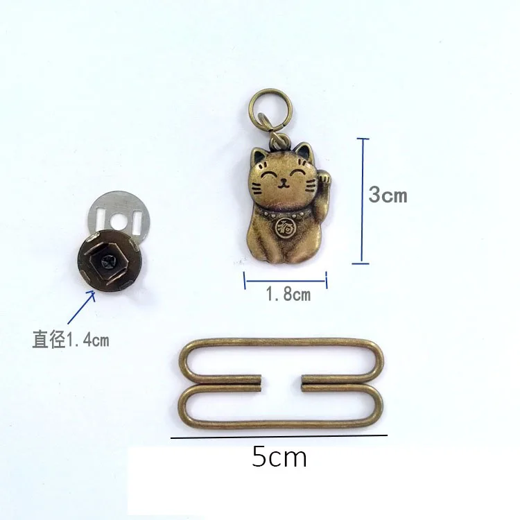 1set DIY Coin Purse Frame Cat-shaped Clasp Metal Magnetic Snaps Buttons Purse Frame Kiss Clasp Lock Accessories Bag