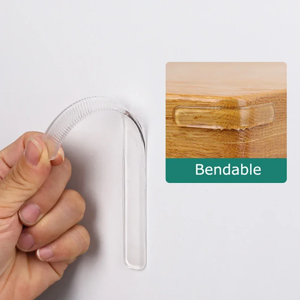 50/10 قطعة شفافة لا أثر حامي ملصق الذاتي لاصق سيليكون المضادة للتصادم ملصق لزوايا الخزانات خلف الباب